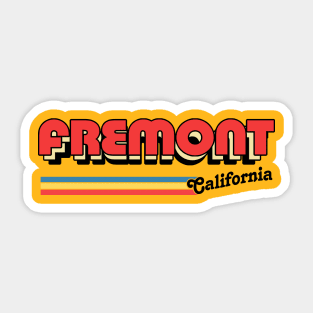 Fremont California / Retro Typography Apparel Sticker